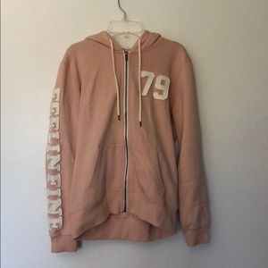 FOREVER 21 WOMANS PINK ZIP UP HOODIE JACKET SMALL